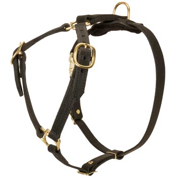 Leather Doberman Harness Light Weight Y-Shaped for Tracking Dog