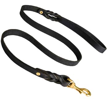Dog Leather Leash for Doberman Training and Walking