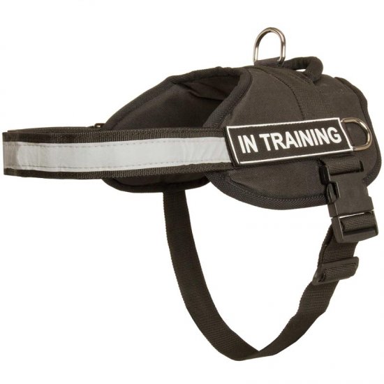 Nylon Doberman Harness with Reflective Strap for Training, Walking, Police Service, SAR and More - Click Image to Close