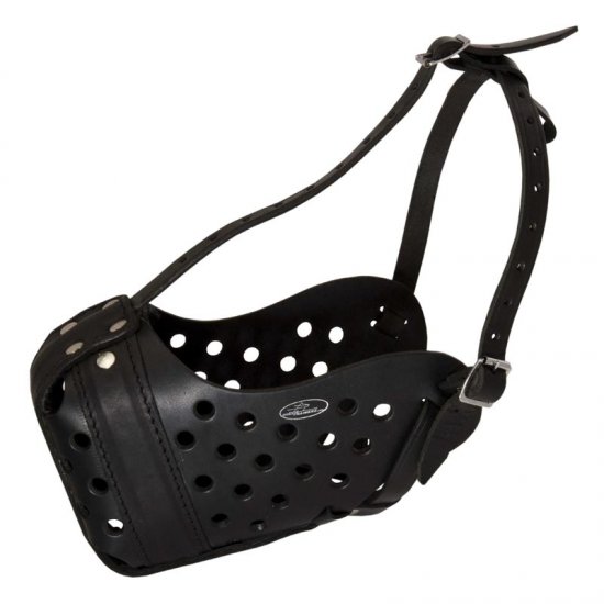 Easy Adjustable Leather Doberman Muzzle for Agitation Training