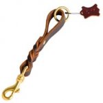 Short Leather Doberman Leash (Pull Tab Leash)