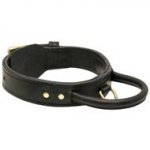 Extra Durable Leather Doberman Collar with Handle for Attack Training