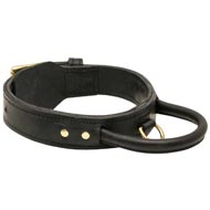 Extra Durable Leather Doberman Collar with Handle for Attack Training