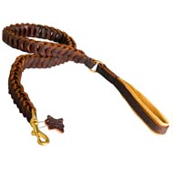 Anti-pulling Braided Leather Doberman Leash