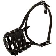 Walking and Training Leather Cage Doberman Muzzle