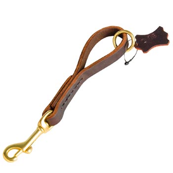 Pull Tab Leather Dog Leash for Doberman